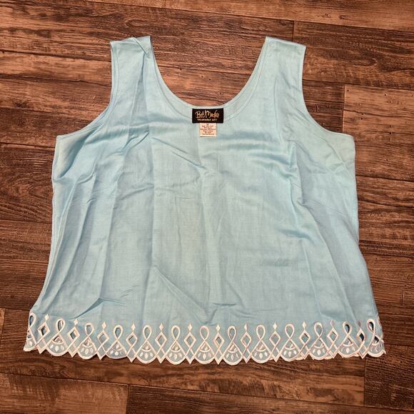 Bob Mackie Wearable Art Twin set Jacket & Tank Top 1X Embroidered Linen Cut Outs - Picture 6 of 7